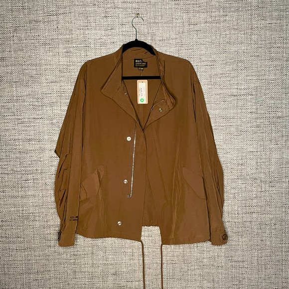 SOLD NWT BAIT Ripstop Windbreaker Jacket Brown M [Originally $80] - Picture 3 of 4